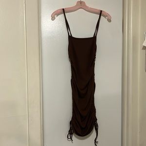 Brown Ribbed Dress.